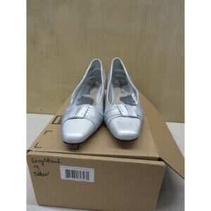 Easy Street Women's Waive Dress Pump,Silver Satin,9 M US